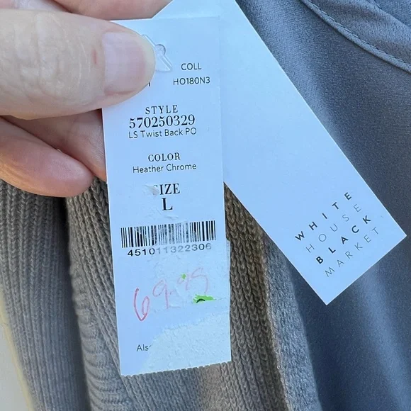 White House Black Market Gray Knit Sweater - Picture 8 of 10